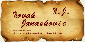 Novak Janašković vizit kartica